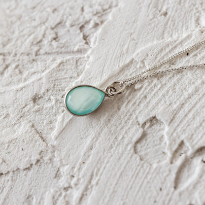 Sky Blue Teardrop Necklace
