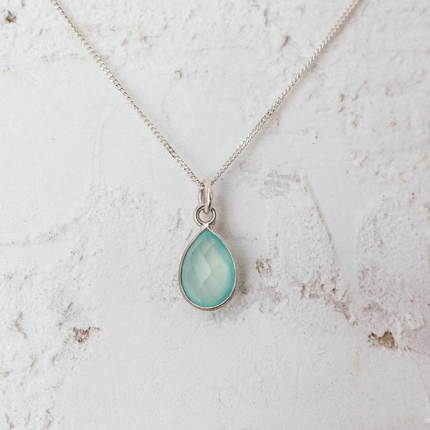 Sky Blue Teardrop Necklace