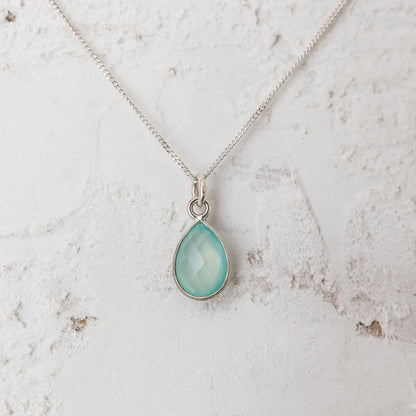 Sky Blue Teardrop Necklace