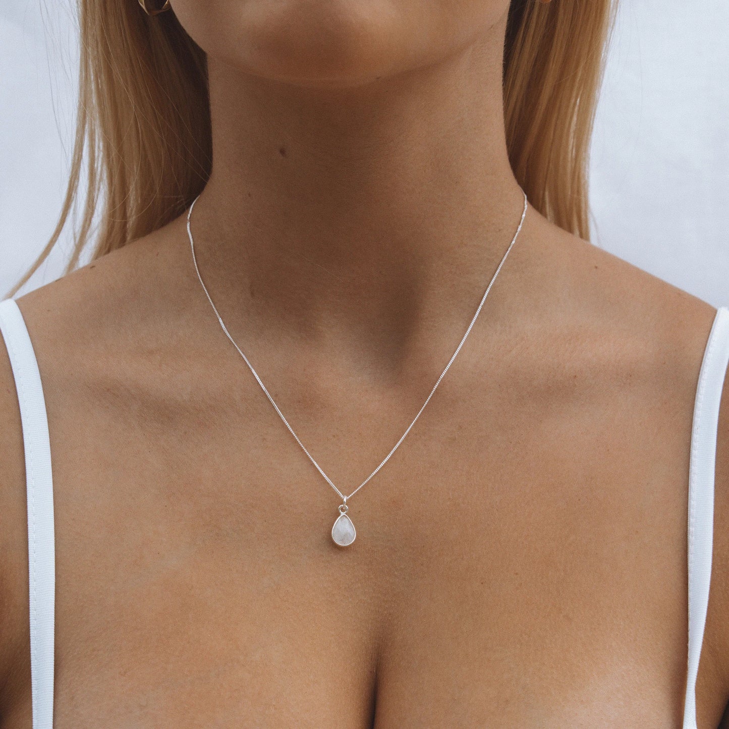 Moonstone Teardrop Necklace
